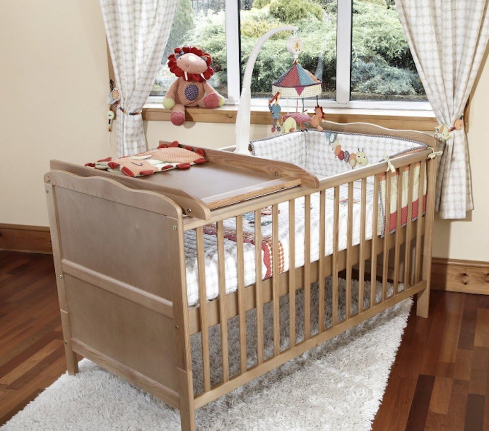 Cot Bed Sprung Mattress w/Cot Top Changer & Teething Rails Country