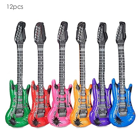 Hearthrousy Aufblasbare Gitarre Aufblasbare Musikinstrumente Aufblasbare Party Requisiten Spielzeug Premium Ungiftige 12 Stüc