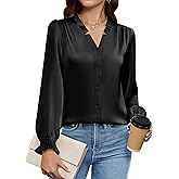 Blooming Jelly Womens Silk Button Down Shirts Dressy Business Casual Blouses Long Sleeve Fall Outifis 2025 Trendy