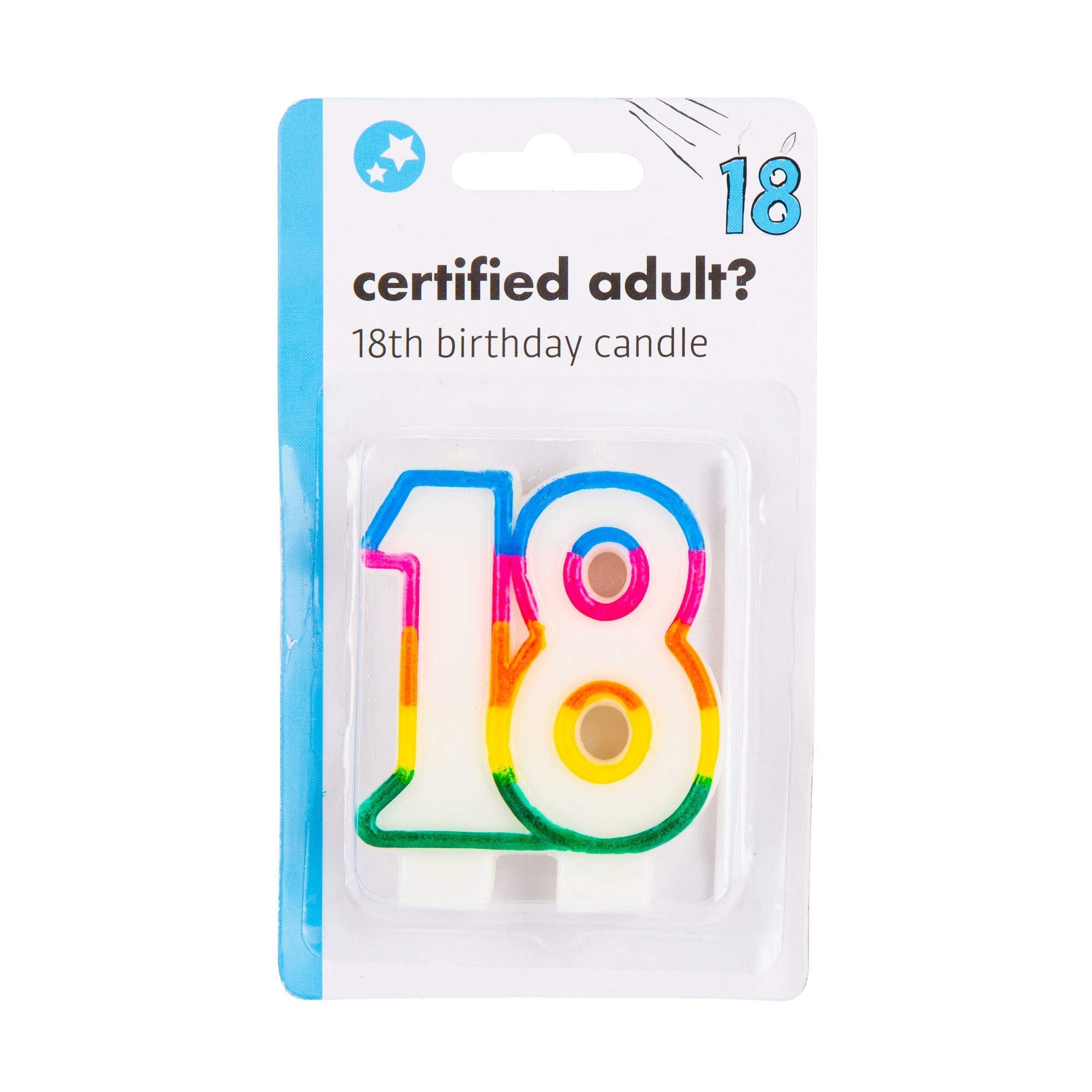 18th Birthday Decorations for Women, Boys & Girls - Cut to Size 6cm Sturdy Support Sticks Included - Happy 18th Birthday Candles for Cakes Blake's Emporium