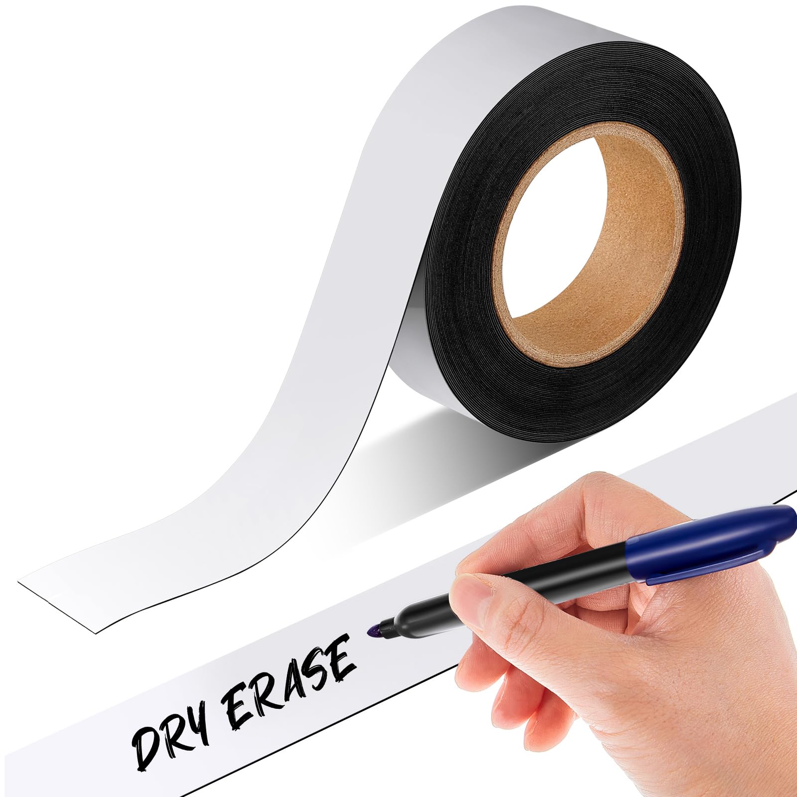 Photo 1 of Amylove 2" x 30ft Magnetic Tape Strip Roll with Adhesive Backing, Blank Writable Magnets Sticky Labels, Flexible Magnet Dry Erase Tape Strips for Whiteboards, Refrigerator, Crafts, DIY Storage