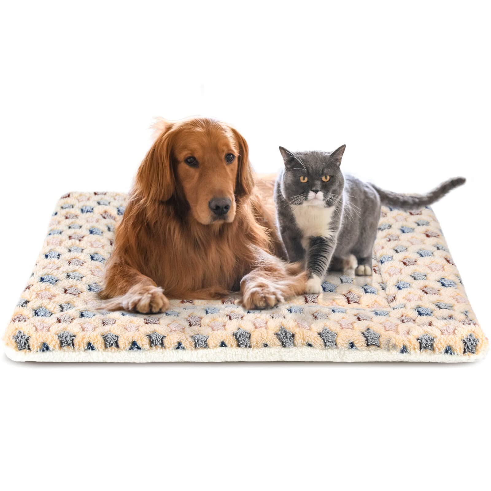 MORA PETS Dog Bed Mat Small Washable Dog Crate Mattress for 42 inch Cage Soft Flat Pet Cushion Bedding Puppy Pillow Blanket for Cats Puppy Dogs Reversible 106x71cm Brown
