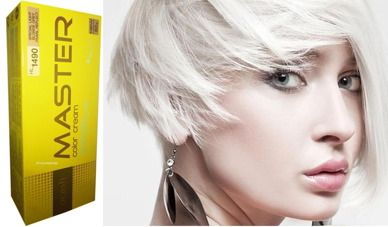 Hl1490 Hair Colour Permanent Hair Cream Dye Light Grey Pearl White