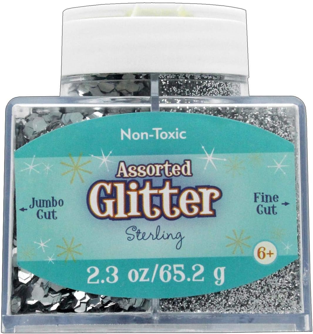 Sulyn Glitter 2.3oz Stack Jar Assorted Sterling