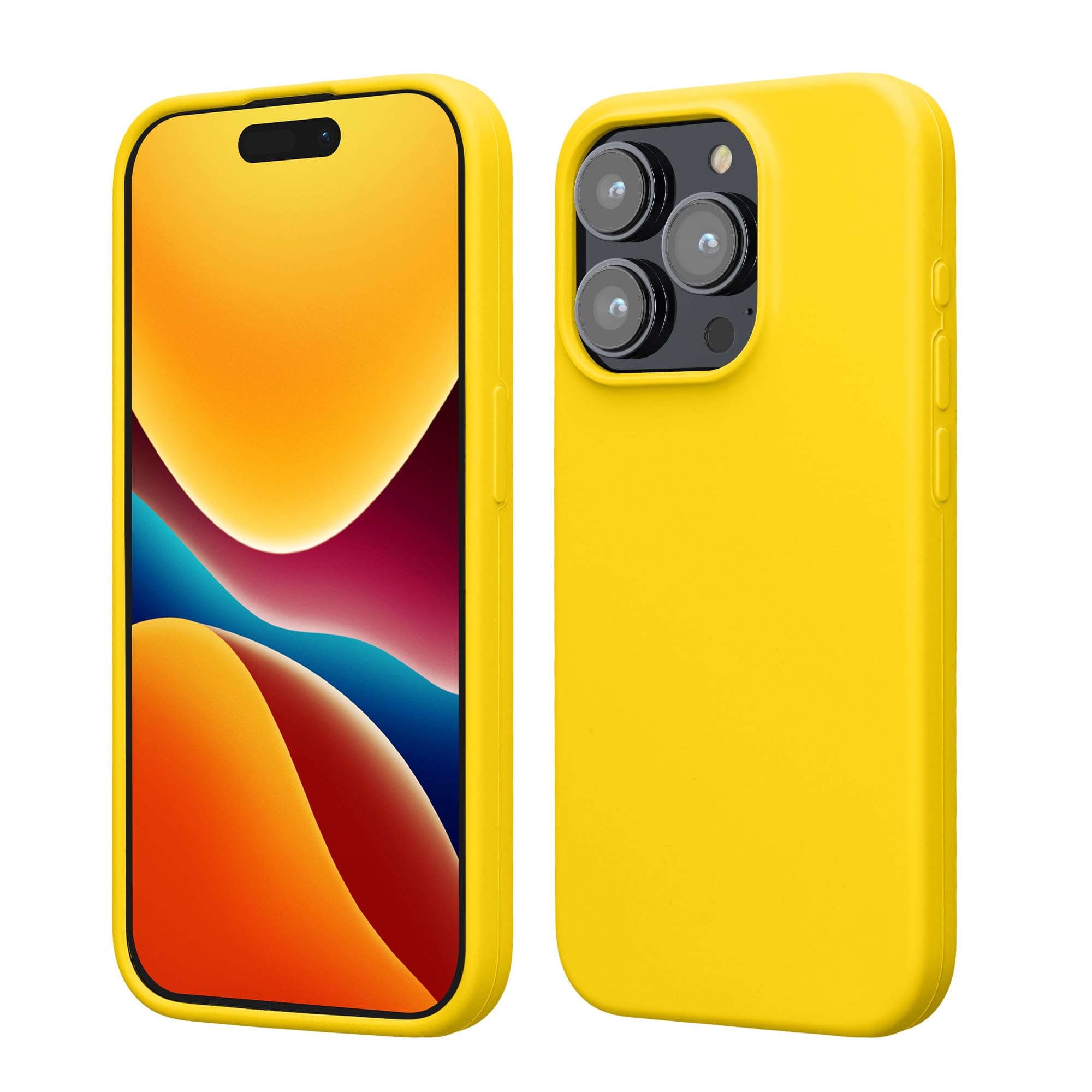 kwmobile Case for iPhone 15 Pro Max Case - Soft TPU Silicone Cover - Radiant Yellow — image 1
