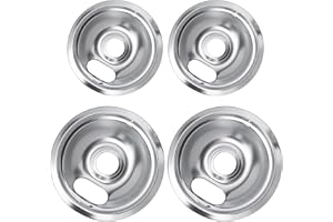 MANESI 316048413 and 316048414 Stove Burner Drip Pans for Electric Stove Top - Perfectly Fit Frigidaire Kenmore Electric Range -Thickening to Prevent Bending and Rust - Include 2 x 6 in, 2 x 8 in, 4 Pack
