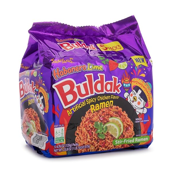 SAMYANG, HOT CHICKEN HABANERO LIME BULDAK, 4.8 OUNCE, 5 COUNT