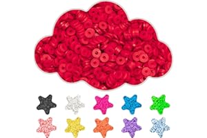 DEHVIHS Clay Beads, 3000Pcs Red Clay Heishi Beads for Bracelets Making, Flat Round Polymer Heishi Beads for DIY Jewelry Making（Bagged）