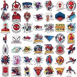 50pcs Spiderman Stickers for Kids, Cool Cartoon