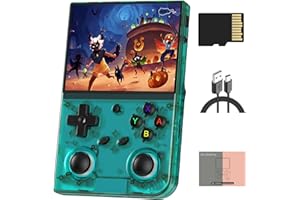 DORITENEY RG35XX Pro Retro Handheld Game Console 3.5-inch IPS Screen 64GB Card RG35XX Pro Linux OS Player 3200mAh Battery Compatible with Bluetooth WiFi RG35XXPro Teal T