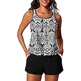 Summer Mae Blouson Women's Tankini Swimsuits Tummy Control Modest 2026 Two Piece with Sporty Pockets Bathing Suits