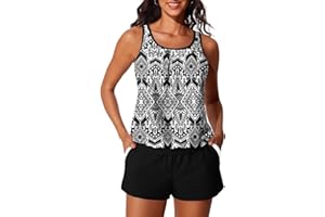 Summer Mae Blouson Women's Tankini Swimsuits Tummy Control Modest 2025 Two Piece with Sporty Pockets Bathing Suits