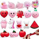 JOYIN 36 Packs Valentine’s Day Mochi Squishy Toys, Stress Relief Fidget Toy, Cute Miniature Novelty Squeeze Toys for Kids Valentine's Party Favors, School Classroom Gift Exchange and Goody Bag Filler