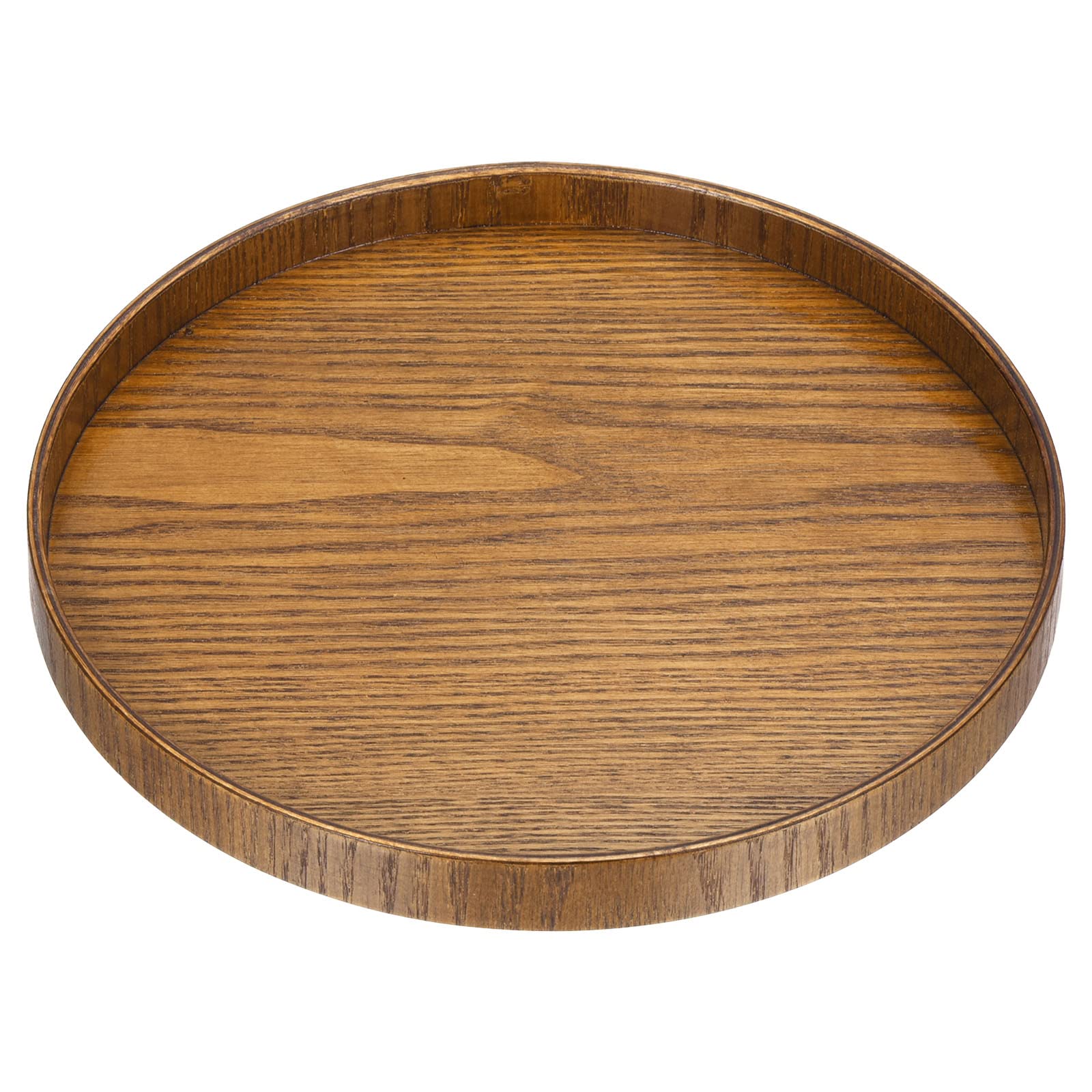 PATIKIL Wood Serving Tray 9 Inch, Round Decorative Platter for Home Decor Kitchen Table Candle Holder, Brown