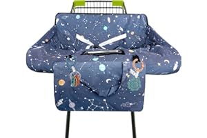 Polovillae Grey Shopping Cart Cover for Baby 2-in-1 High Chair Cover with Safety Harness Multifunctional Dog Pattern Cart Covers for Babies Soft Padded Grocery Cart Cover for Baby Boy Girl