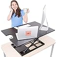 Stand Steady X-Elite Pro XL, Ergonomic Adjustable Height Standing Desk Converter, Extra Large Sit to Stand Laptop Desk Riser, Easily Fits 2 Computer Monitors, Raises Desk Height 7 to 16-inches (Black)