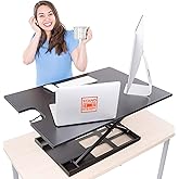 Stand Steady X-Elite Pro XL, Ergonomic Adjustable Height Standing Desk Converter, Extra Large Sit to Stand Laptop Desk Riser,
