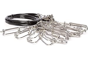 RIG EM RIGHT Rig'Em Right Waterfowl Pre-Rigged Gang Rig Drops with 400-LB Monofilament and Large 6" Stainless Steel Clips for Speed and Durability (12 Gang Rig Drops)