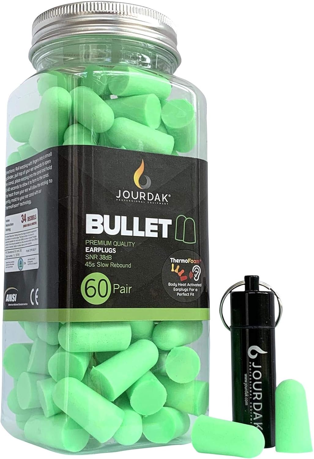 Ear Plugs for Sleeping Block Out Snoring, Premium Thermo Foam Noise Reduction and Cancelling Earplugs for Shooting Range Sleep Loud Events Construction Work Study by Jourdak New SNR 36db 60Pair: Health & Personal Care