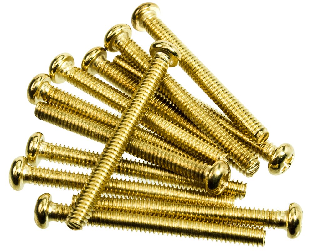 HDCustom Humbucker Pickup Height Adjustment Screws, Gold, Package of 12