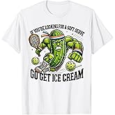 Funny Pickleball Lover Pun with a Pickle Playing Pickle Ball T-Shirt