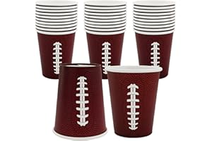 EaciTown Football Beverage Cups - Game Day & Party Cups (30) With Football Design, Perfect for Birthdays & Baby Showers
