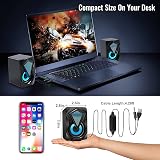 NJSJ Computer Speakers USB Powered 2.0 RGB 3.5mm Aux for Desktop Black view 5