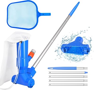 S-Union Pool Cleaning Kit Vacuum Cleaner with 5 Pole & Pool Net