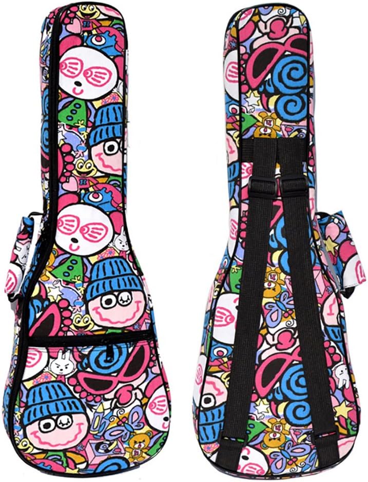 ZEALUX Two Adjustable Shoulder Straps 10MM Sponge Fill Ukulele Case Bag & Uke Case (21 in, Cartoon NO.3)