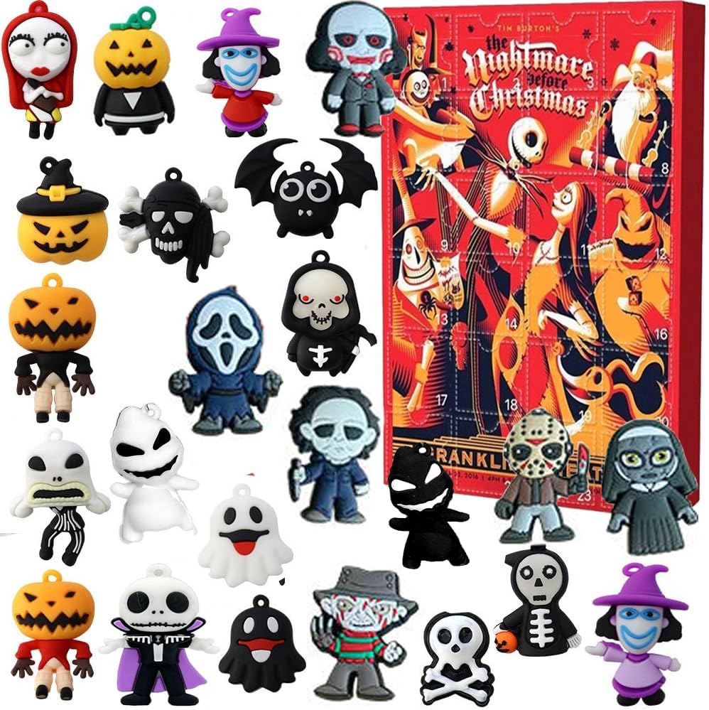 Advent Calendars - Halloween Christmas Advent Calendar2023, 24 Days of Christmas Advent Calendar Box, Kids Adult Christmas Countdown Calendar, 24 Cute Cartoon Elf Dolls Christmas Holiday Stocking Stuffer Gift Ideas (Greener)