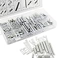 200PCS Spring Assortment Set,Extension and Compression Springs Kit,Assorted Size Small Springs，Zinc Plated Steel Mechanical Compression Springs for Home Repairs & DIY