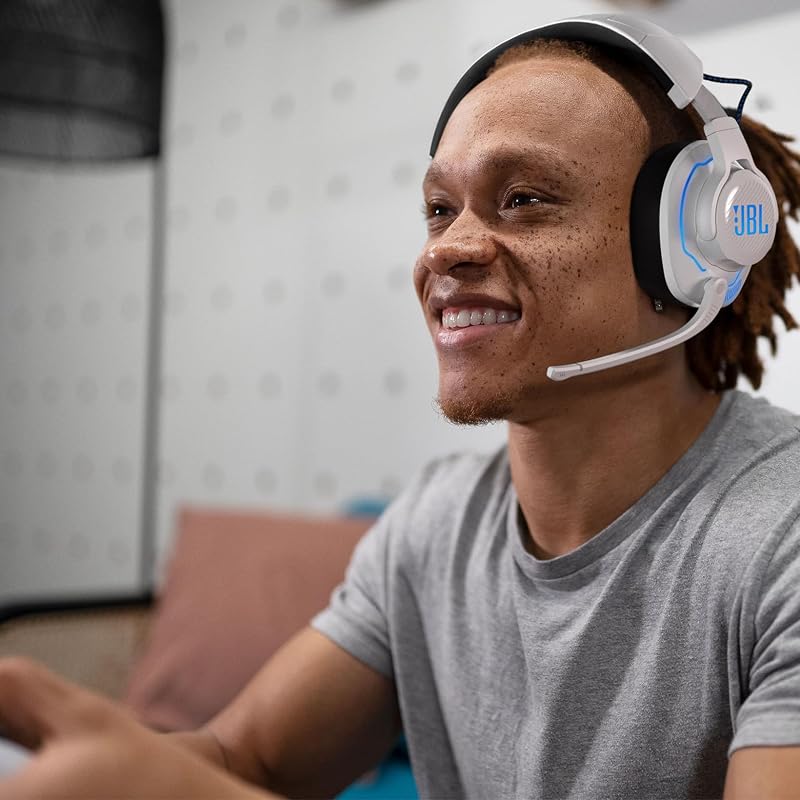 Quantum 910P, Cuffie Wireless Gaming Over Ear per Playstation, Bianco