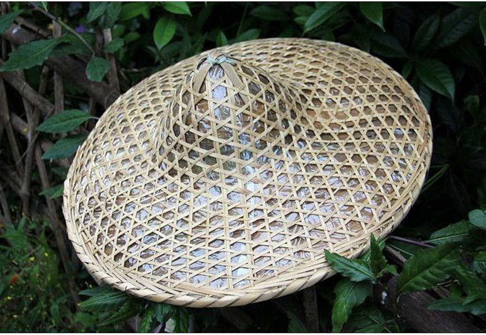 Sombrero de lluvia de bambú oriental tejido Sun sombrero de pesca