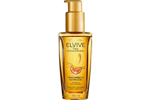 Elvive Tratamiento en Aceite L'Oréal Paris Óleo Extraordinario pelo más suave y con brillo intenso con 6 óleos de flores preciosas, 100 ml