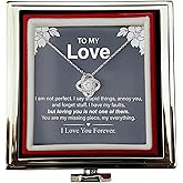 Dokazu To My Love Necklace Eternal Rose Rotating 360 Gift Box Jewelry Box, Preserved Red Rose with to My Love Necklace, Gifts for Her, Wife, Girlfriend, Wife, Rose Gifts for Women