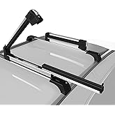 Erkul Ski Rack for Car Roof with Sliding Extension - 35" Universal Ski & Snowboard Rack with Lock | Holds 6 Pairs of Skis or 4 Snowboards - Fits All Types of Cross Bars