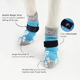 PUPTECK Anti-Slip Dog Socks 2 Pairs Paw Stop Licking Dark Blue XL view 3