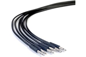 Heinakroon Slimline Black CV Patch Cables 1/8", (NOT for Guitar) Eurorack Modular Patch Leads, 6-Pack (11.8")