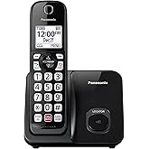 Panasonic Cordless Phone with Advanced Call Block, Bilingual Caller ID, Easy to Read Large High-Contrast Display, Expandable System with 1 Handset, KX-TGD810B (Black)