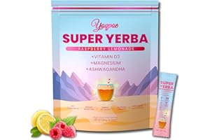 YOQPOE Super Yerba,Yerba Mate Instant Tea Powder,Raspberry Lemonade Flavor,Super Yerba Raspberry Lemonade Tea Powder,Natural Energy & Focus Boost,30 Servings (1)