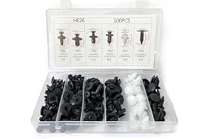 MANSHU 100 Pcs Bumper Clips Car Clips Plastic Rivets Fasteners Push Retainer Kit with Sizes Auto Push Pin Rivets Set with Fastener Remover.