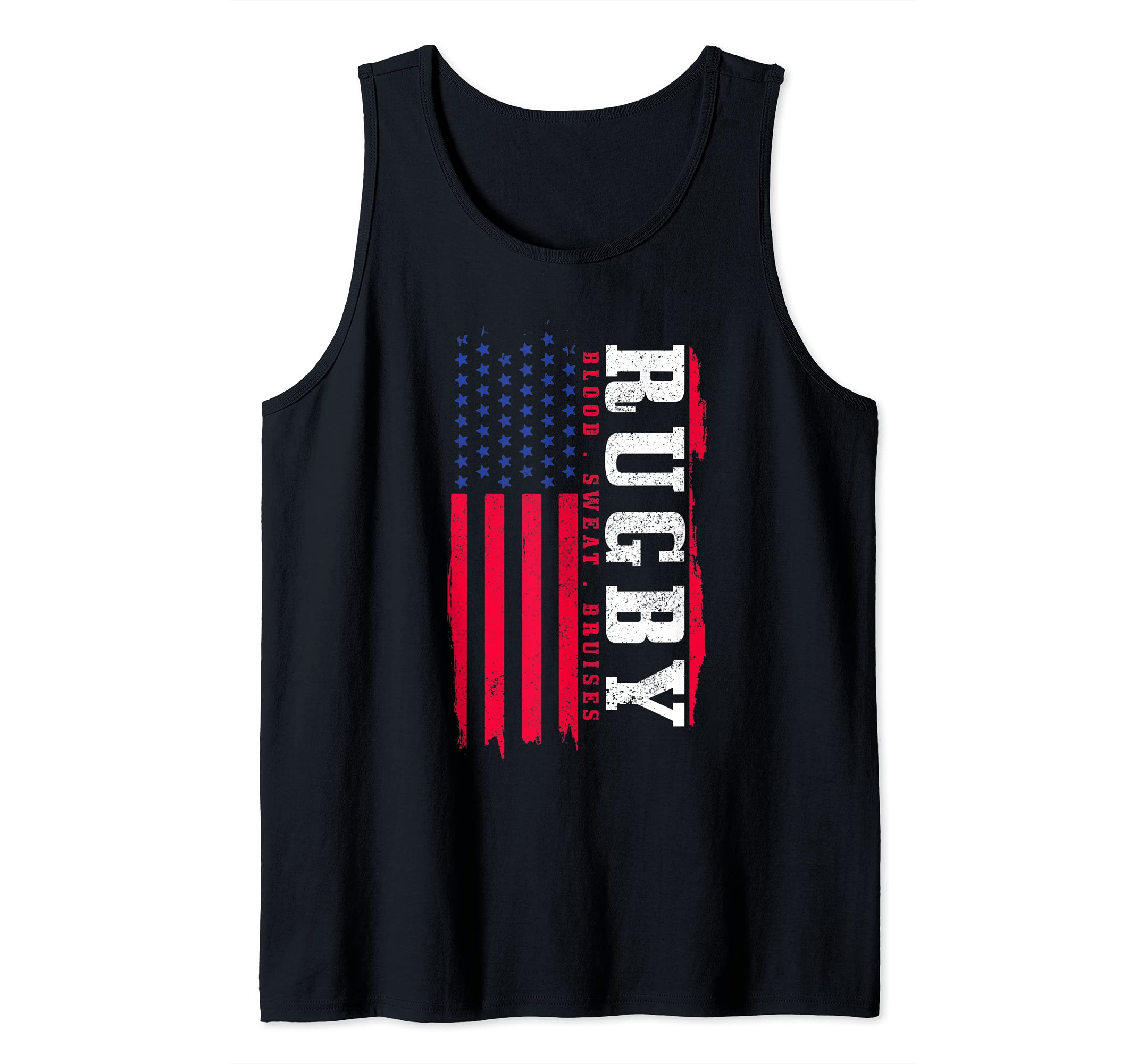 Rugby American Flag Vintage Patriotic Rugby Player Fan Tank Top