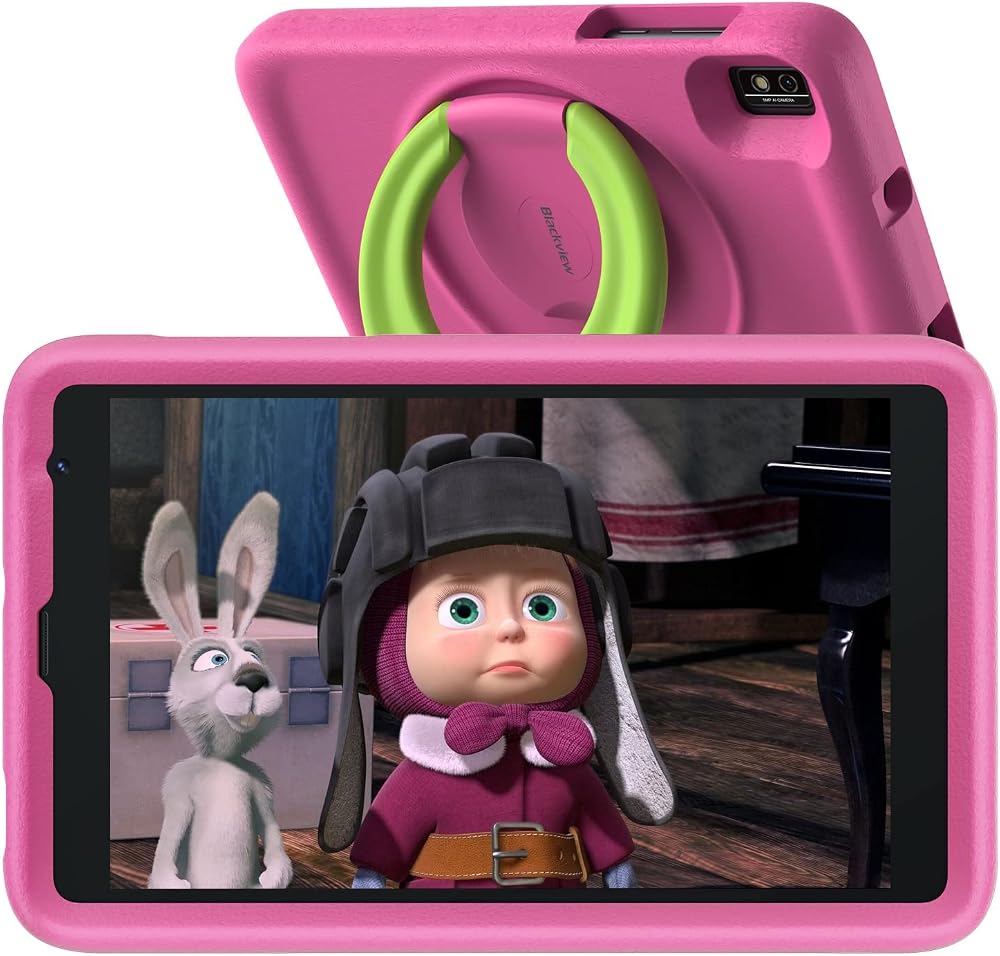 Blackview Tab 6 Kids Tablet 8 Inch Android 11 3GB RAM 32GB ROM Blue Pink Case