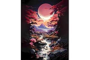 pvoodire Landscape Paint by Numbers Kit for Adults,Forest Paint by Number on Canvas,Paint by Number Kit Perfect for Gift Home Wall Decor(16x20inch)