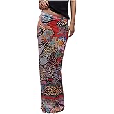 GORGLITTER Women's Y2k Tropical Mesh Maxi Skirt Leopard Cheetah Print Bodycon Long Cover Up Skirts Beach Vacation Outfits