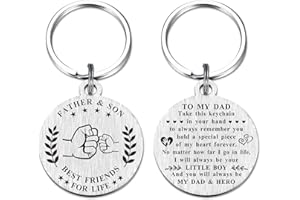 BAZLJY Fathers Day Dad Gifts from Son - Keychain for Dad - Best Dad Ever Key Chain - I'll Always Be Your Little Boy Keyring