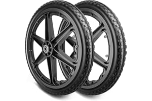 20x1.95" Rim Flat Free Cart Tire Assembly for Rubbermaid Garden Yard Cart, Garden Cart Wheels 20 inch with 5/8" Bearing Replacement for Wheelbarrow, Garden Trailers, Roofing Equipment by AZUNYYDS