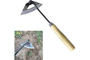 BUERKEO Gardening Tools Hollow Hoe, All-Steel Hardened Hollow Hoe, Sharp Edge Garden Weeding Tools, Hoe Garden Tool Hand Shovel Weed Puller for Backyard Loosening Farm Planting Weeding (For Hand Holding)