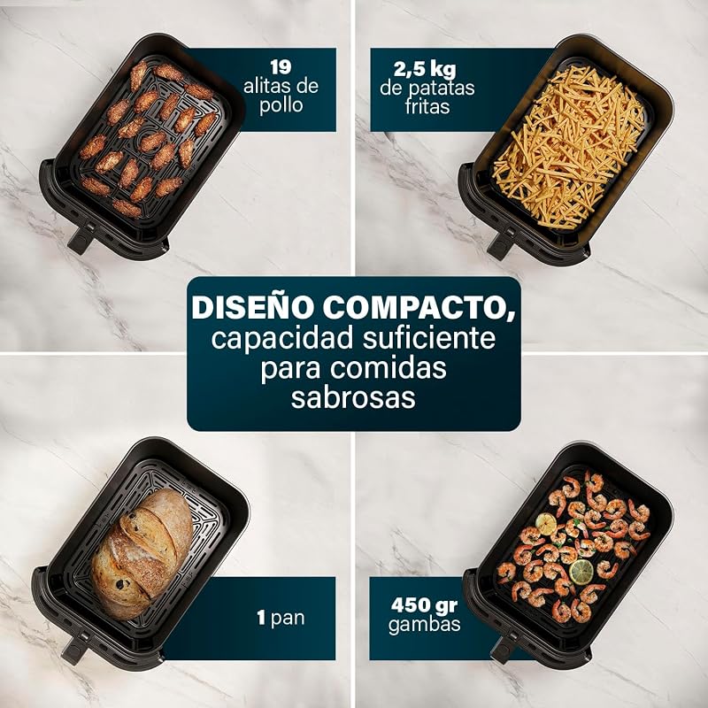 Airfryer SlimFry, capacidade de 8L, 2000W, 8 programas, tela de toque digital, termostato ajustável, janela de exibição, desligamento automático, cesta lavável, 182257, luzes coloridas