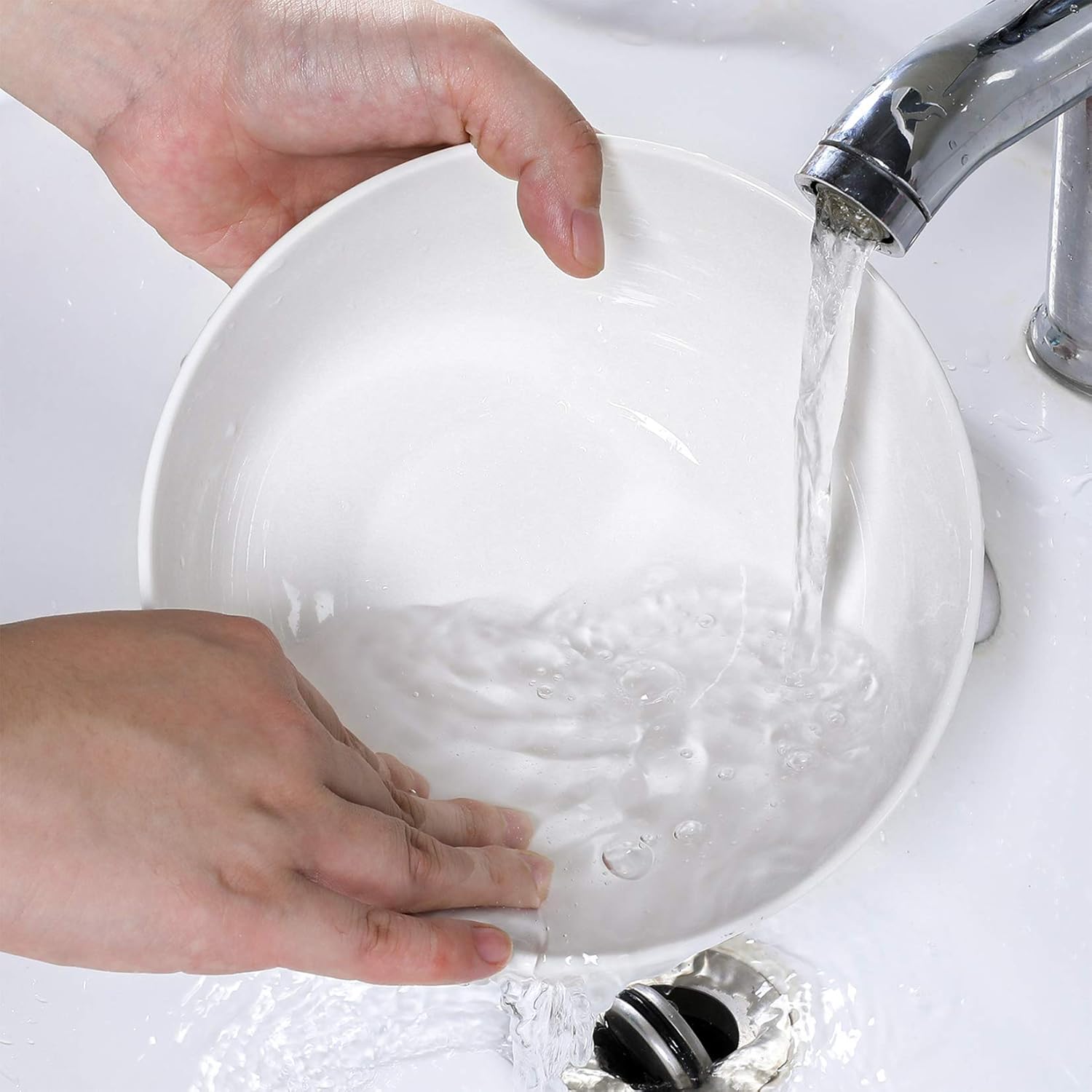  | TGLBT 40 Ounce Porcelain Soup Bowls - 4 Packs, Stackable Round, White: Salad Bowls
